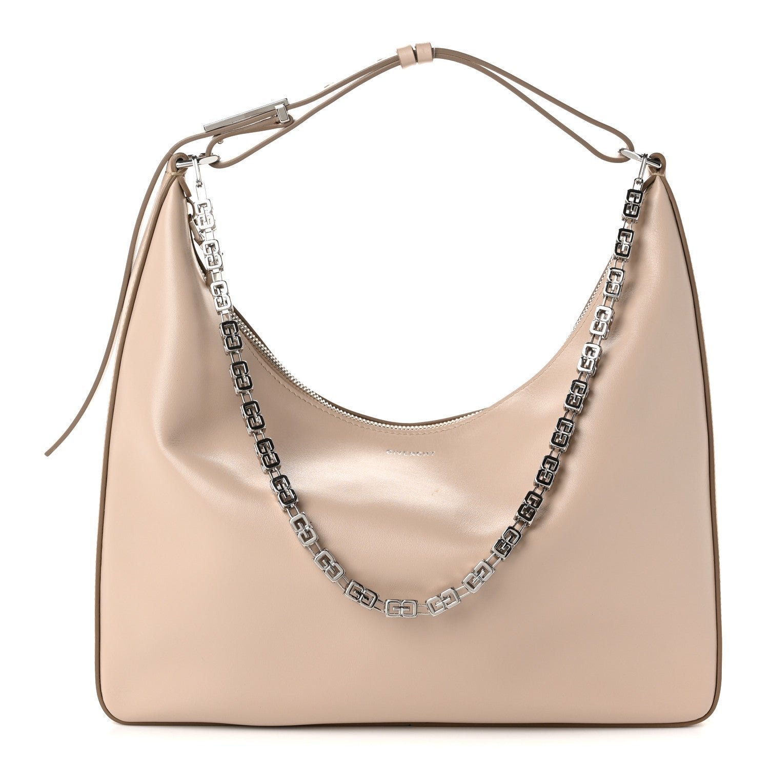 Givenchy Smooth Calfskin Medium Moon Cut Out Shoulder Bag Dune