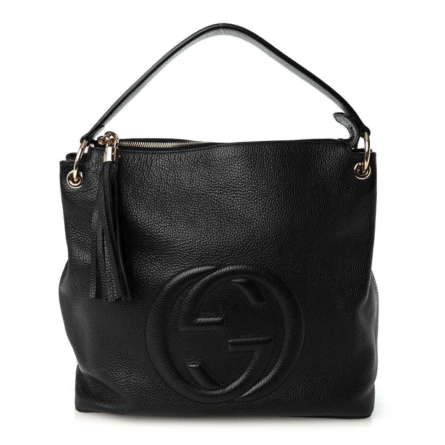 Gucci Pebbled Calfskin Large Soho Hobo Black