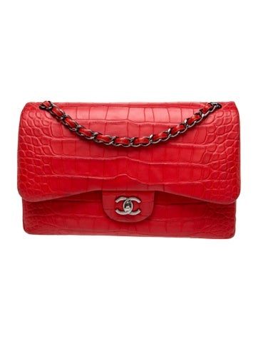 Classic Alligator Jumbo Double Flap Bag