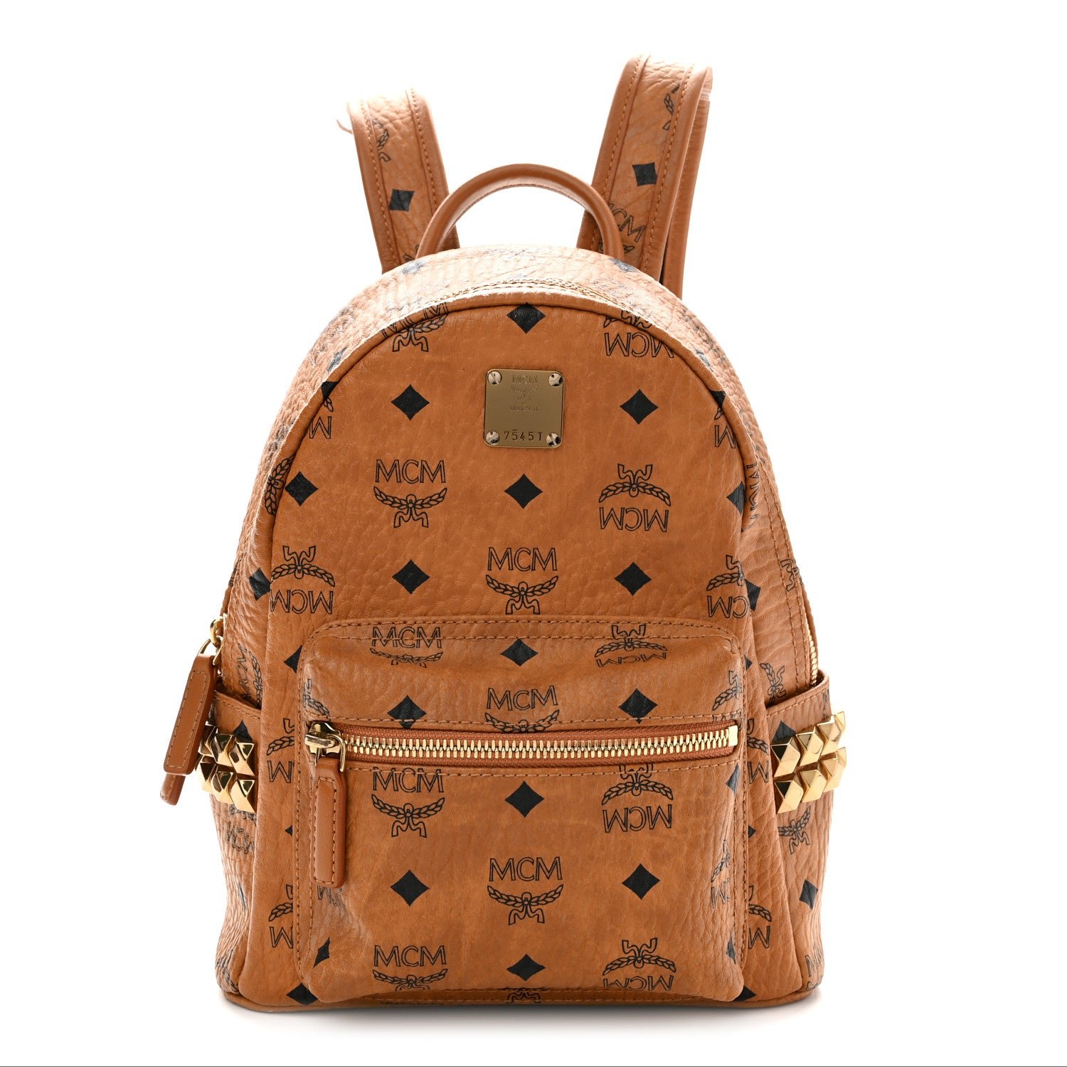 MCM Visetos Side Stud Mini Stark Backpack Cognac