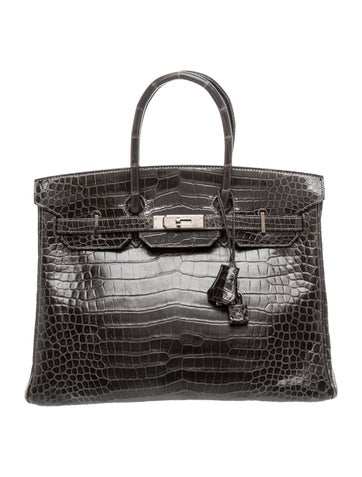 Hermes 2006 Shiny Porosus Crocodile Birkin 35