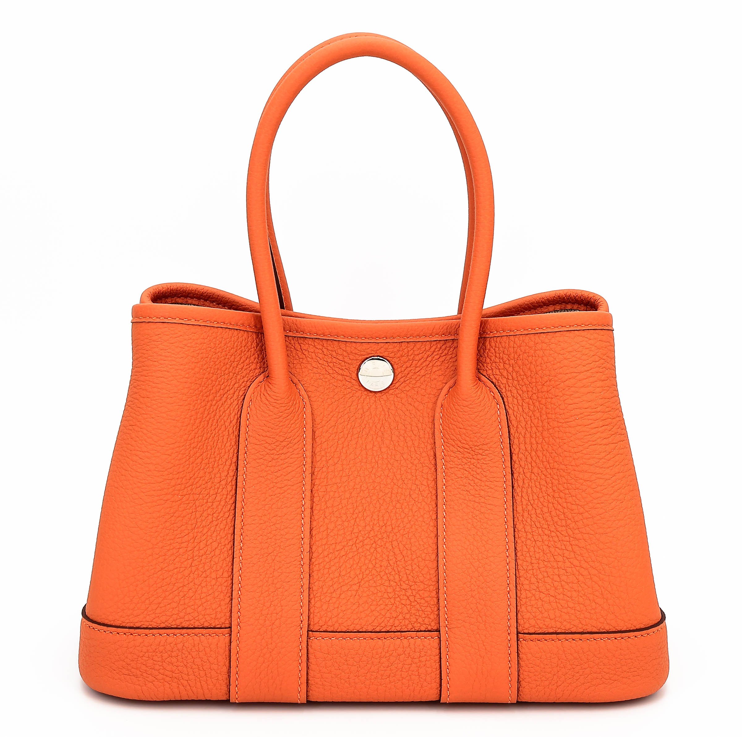 Brand New ( Rank N ) HERMÈS Neo Garden Party 23 Orange (93) Togo Palladium hardware K (2025)