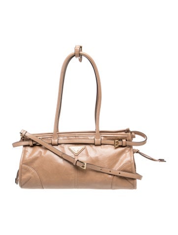 Prada Enameled Metal Triangle Shoulder Bag Medium