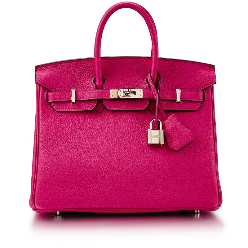 Hermes Rose Pourpre Togo Birkin 25 Palladium Hardware, 2017