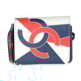 Chanel Red Blue White Lambskin Patchwork CC Flap Bag