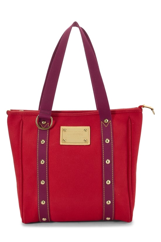 Red Canvas Antigua Cabas MM