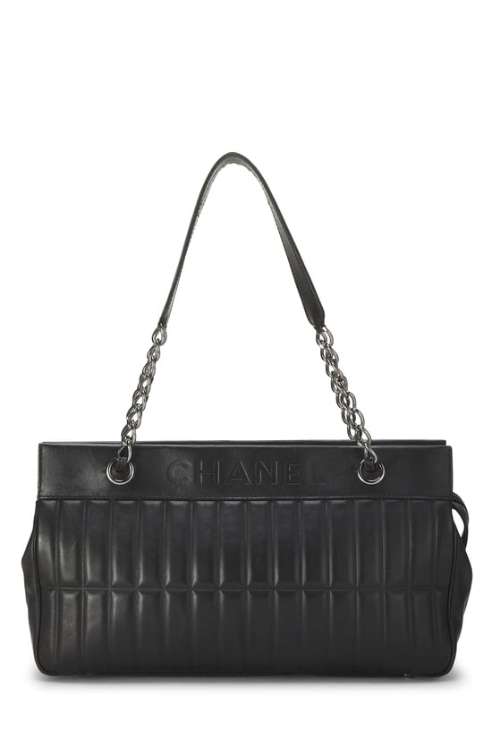 Black Lambskin Lax Vertical Shoulder Bag