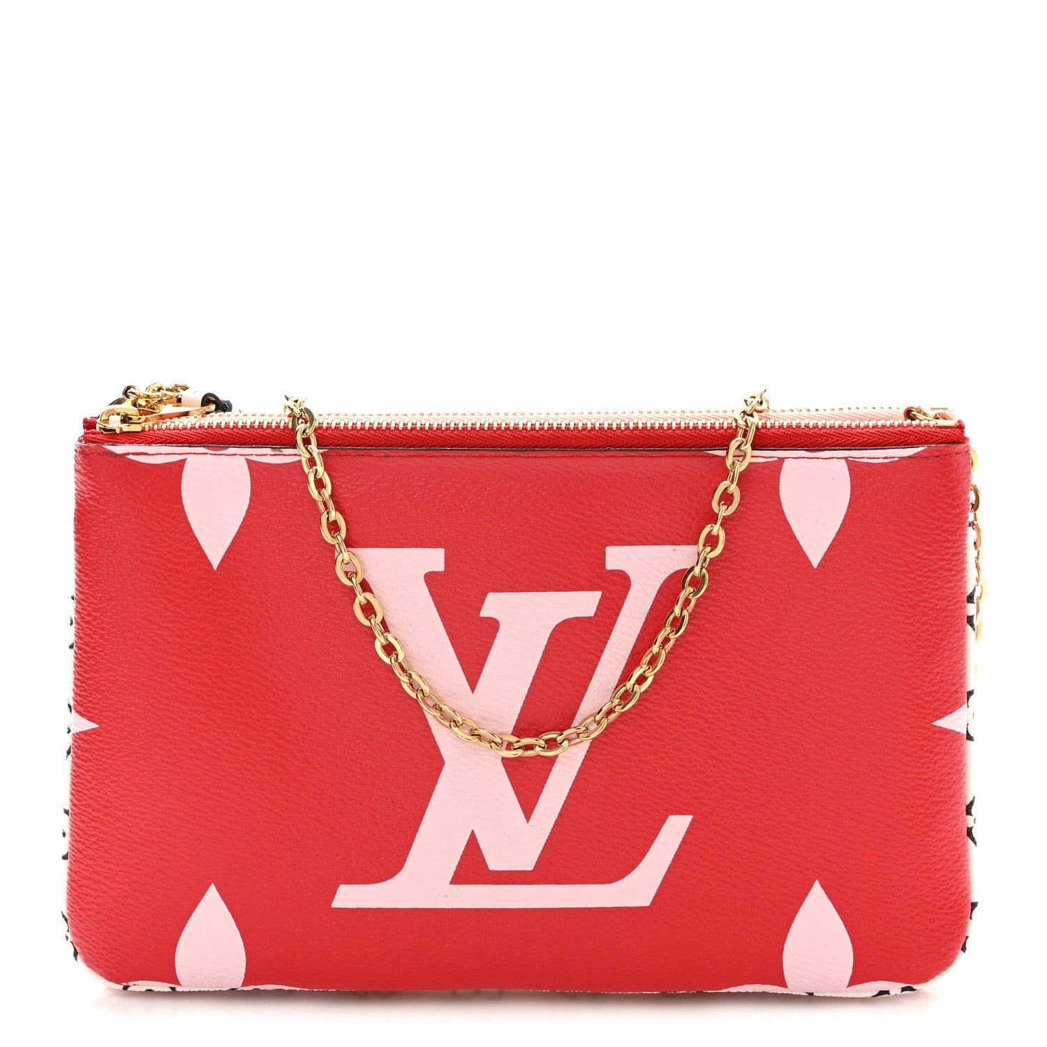 Louis Vuitton Monogram Giant Double Zip Pochette Rouge