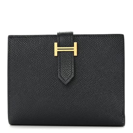 Hermes Epsom Bearn Compact Wallet Black