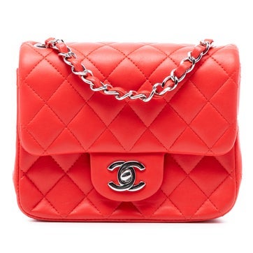 Lambskin Mini Square Classic Lambskin Single Flap