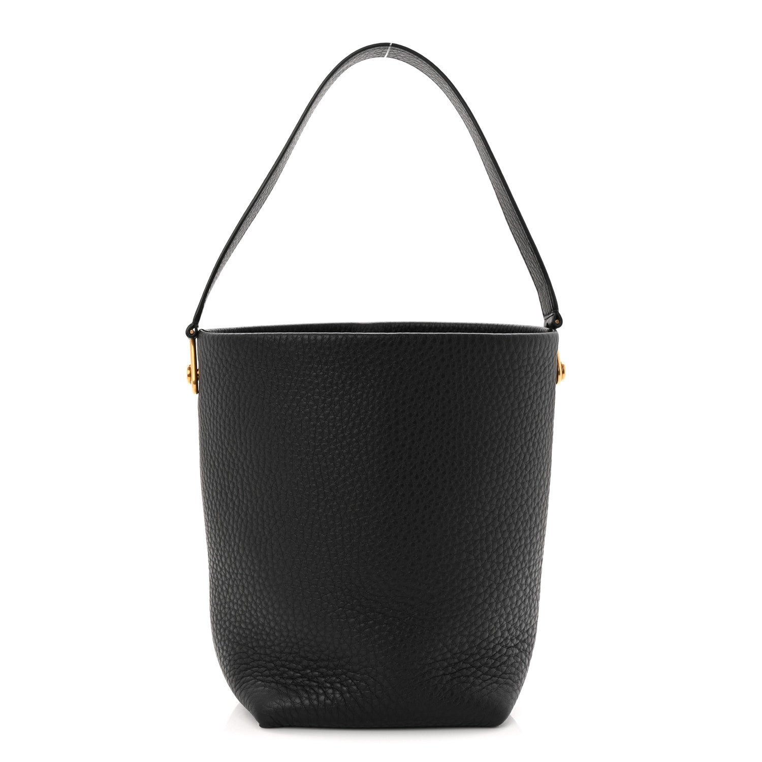 The Row Grained Calfskin Small N/S Hook Tote Black