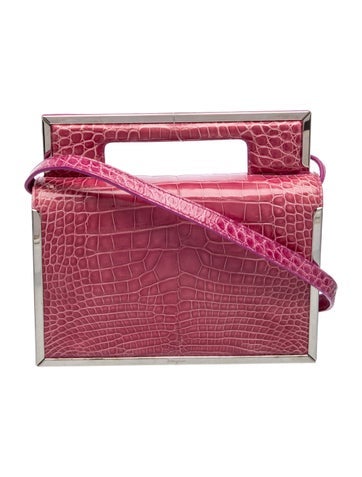 Ferragamo Embossed Leather Top Handle Bag