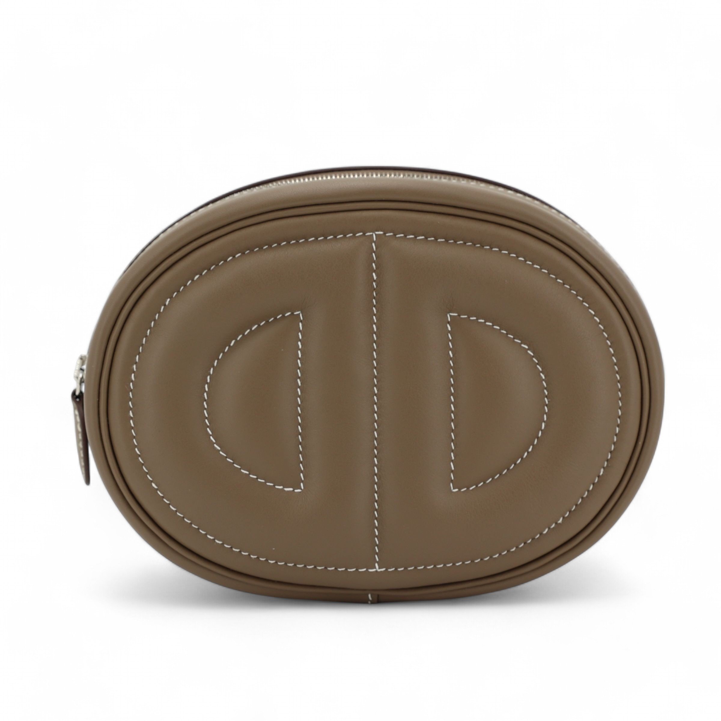 Excellent ( Rank SA ) HERMÈS In-The-Loop belt bag Etoupe (18) Swift Palladium hardware Z (2021)