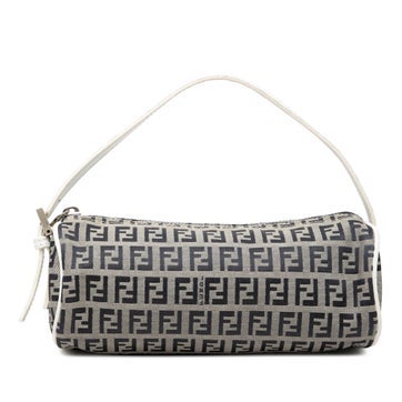 Calf Leather Zucchino Canvas Barrel Pochette