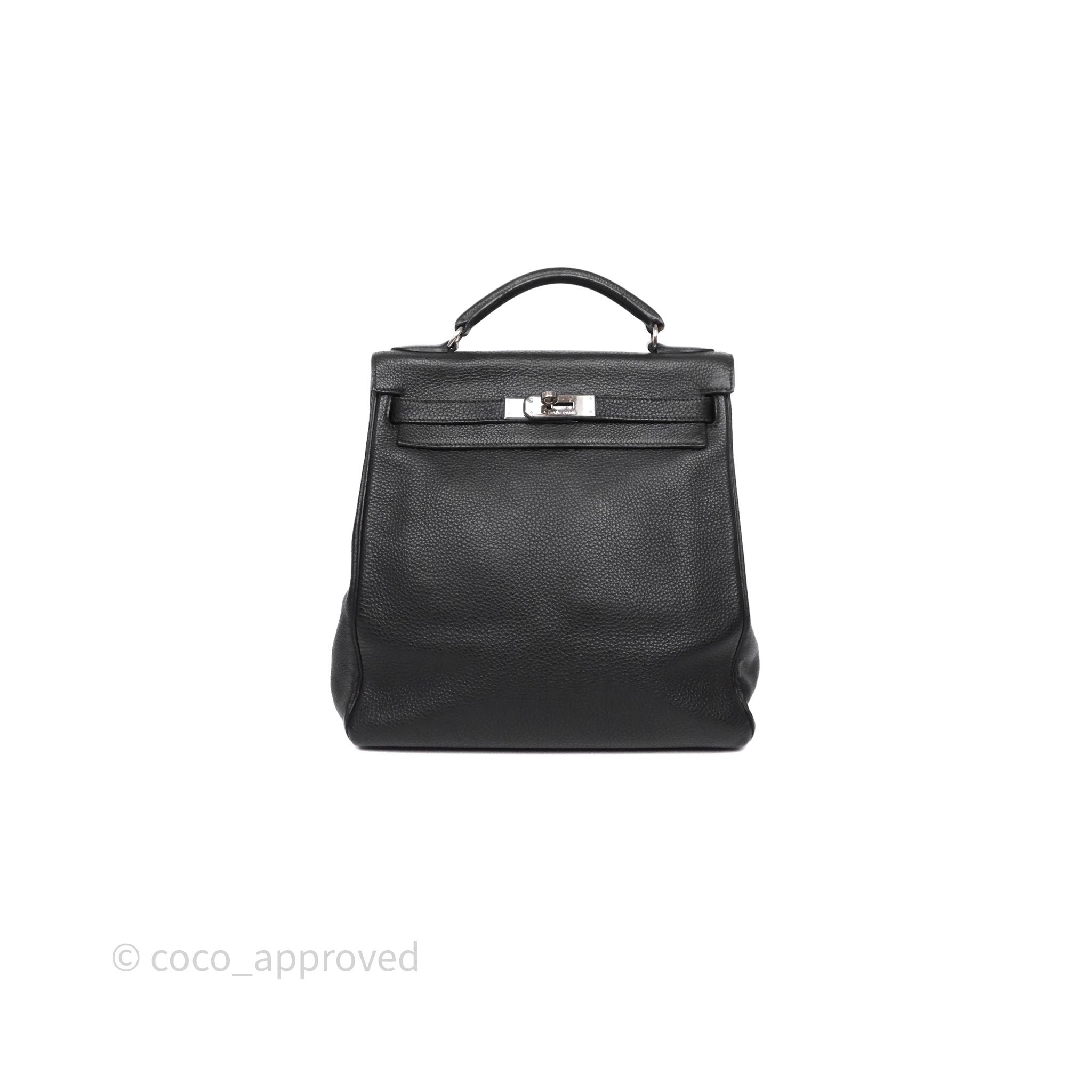 Hermès Kelly Ado Backpack GM Black Noir 89 Togo Palladium Hardware