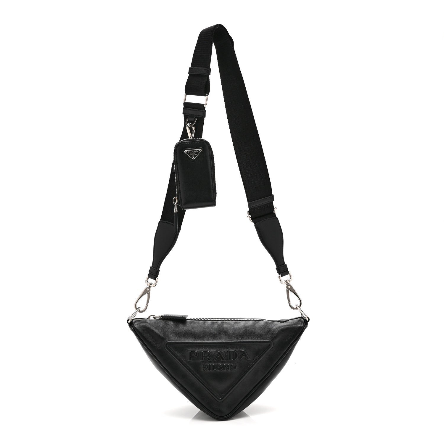 Prada Grace Lux Triangle Shoulder Bag Black