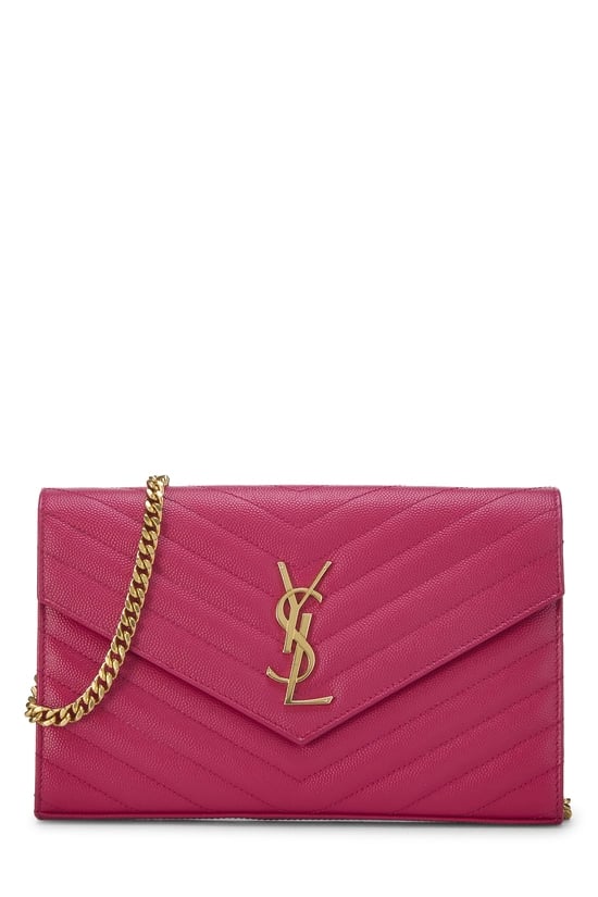 Pink Grainy Leather Monogram Wallet On Chain (WOC)