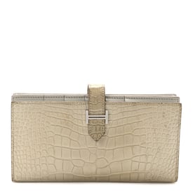 Hermes Matte Alligator Bearn Wallet Beton