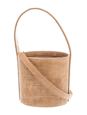 Embossed Leather Bucket Bag