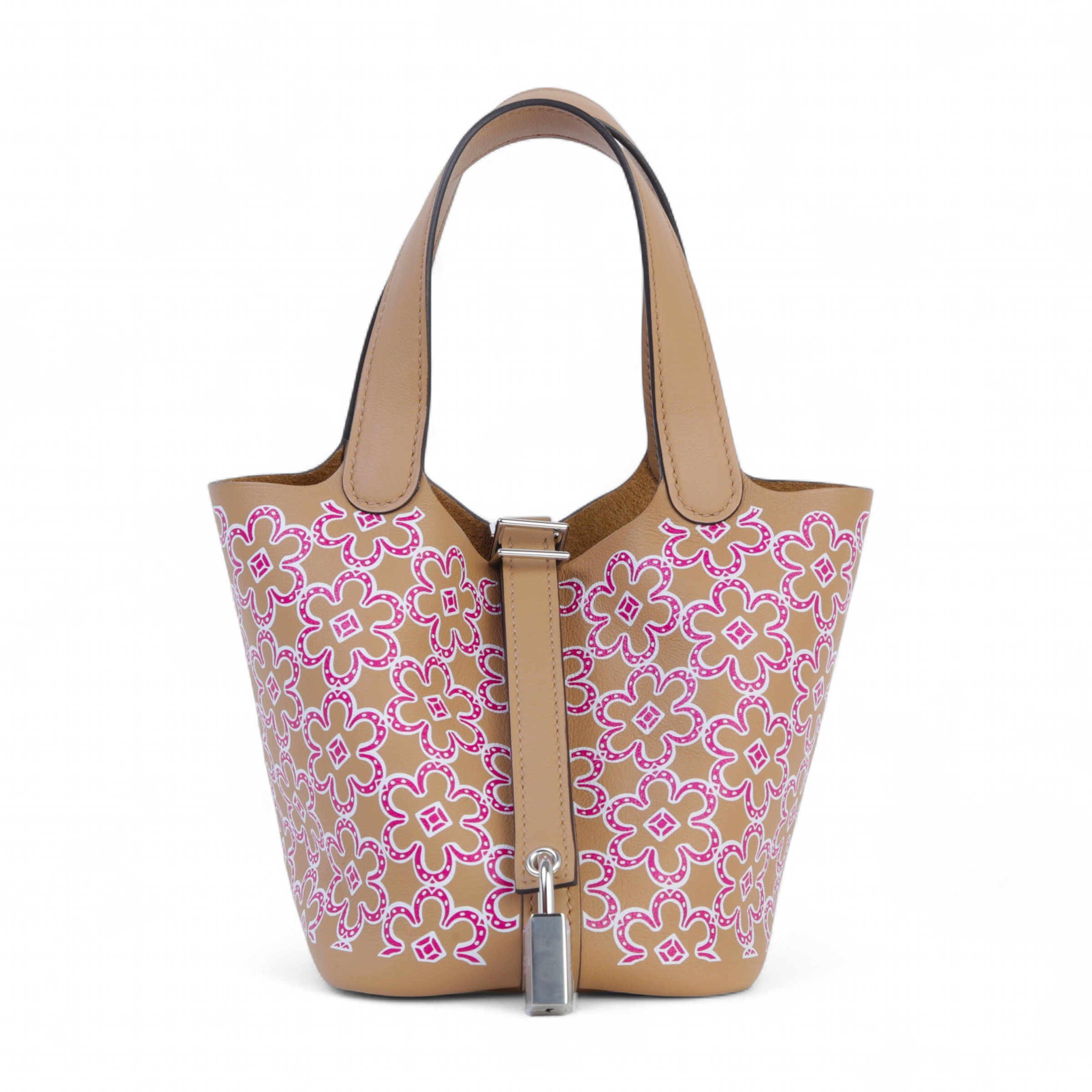 Unused ( Rank NS ) HERMÈS Picotin Lock Micro 14 Lucky Daisy Chai (0M) Swift Palladium hardware U (2022)