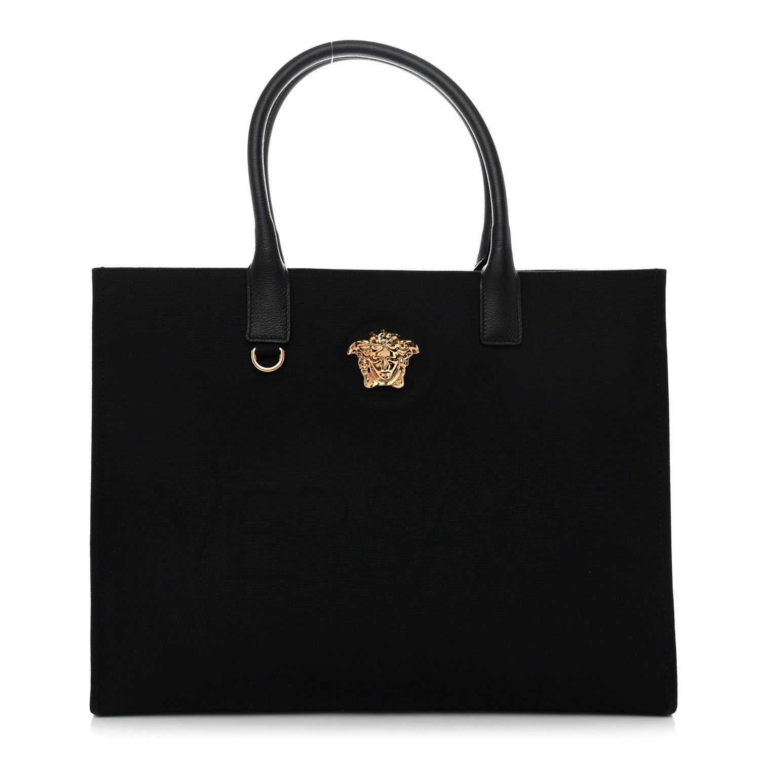 Versace Canvas Calfskin Large La Medusa Tote Bag Black