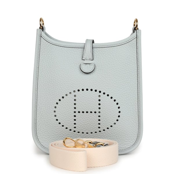 Hermes Hermes Evelyne TPM Bleu Pale Clemence Palladium Hardware