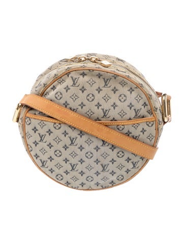 Canvas LOUIS VUITTON Jeanne GM Blue Mini Lin Canvas Round Shoulder Bag