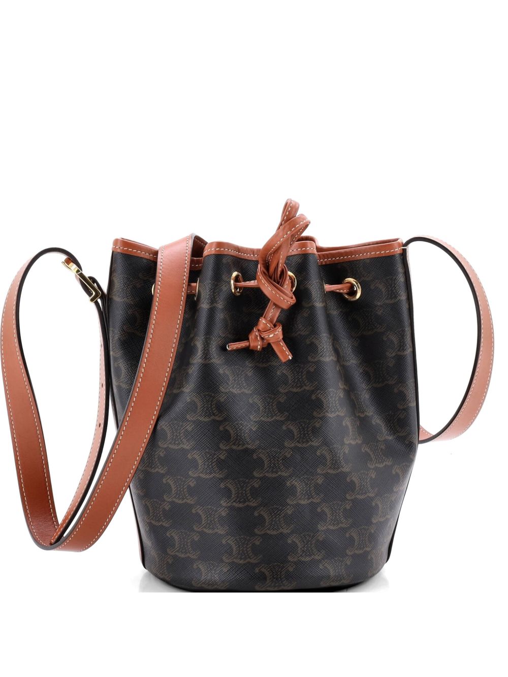 Drawstring Triomphe Coated Canvas Small bucket bag