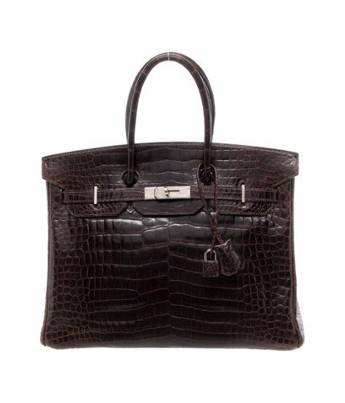 Hermes Shiny Porosus Crocodile Birkin 35