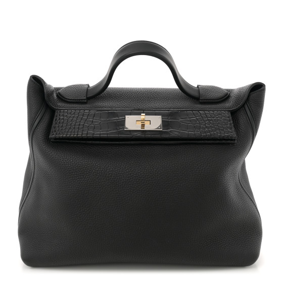 Hermes Togo Matte Alligator Swift Touch 35 24/24 Black