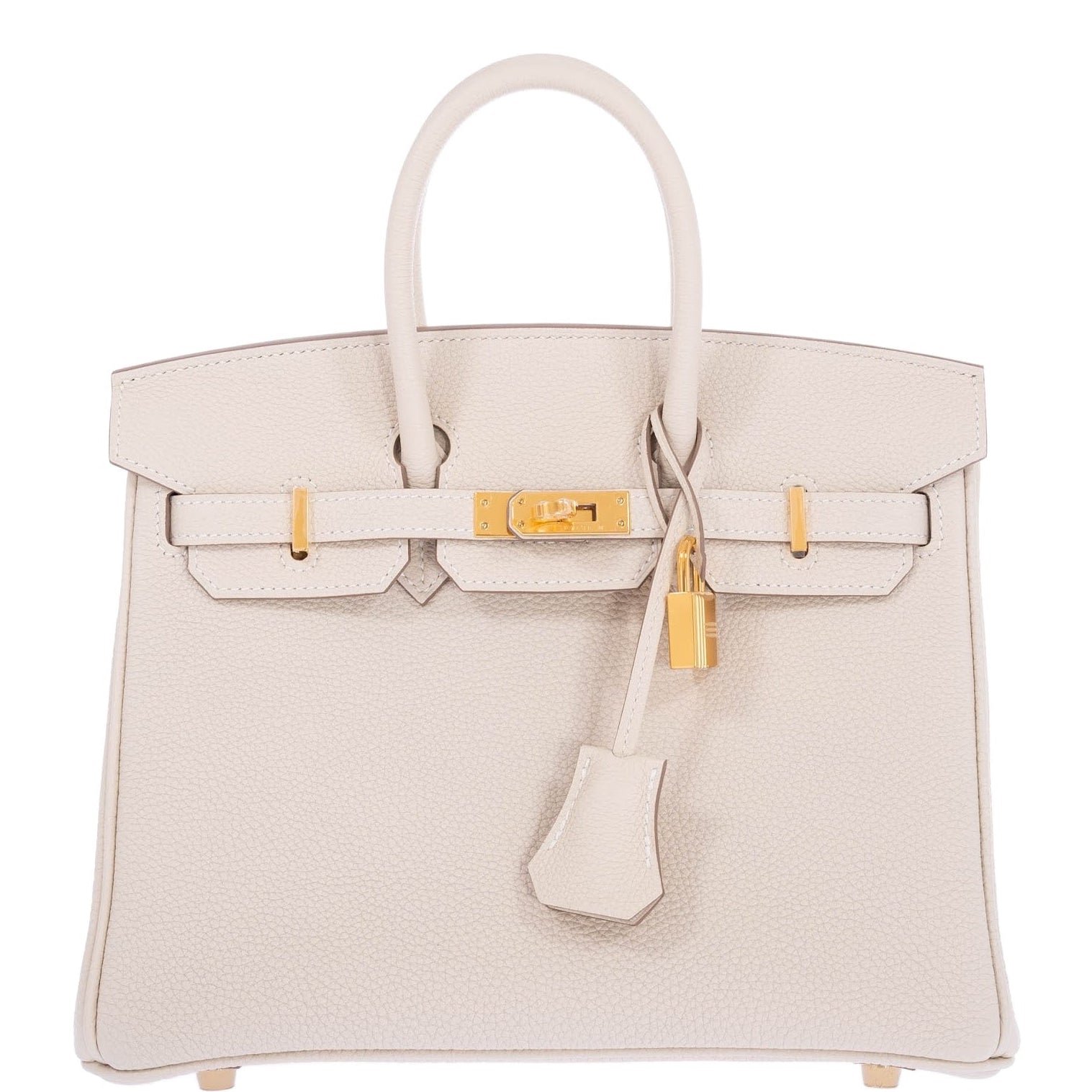 Hermes Hermès Birkin 25 Craie Togo Gold Hardware