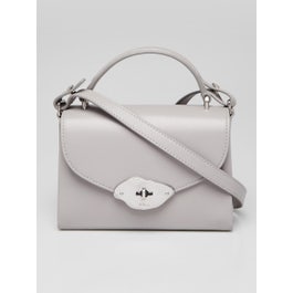 Mulberry Pale Grey High Gloss Leather Small Lana Bag