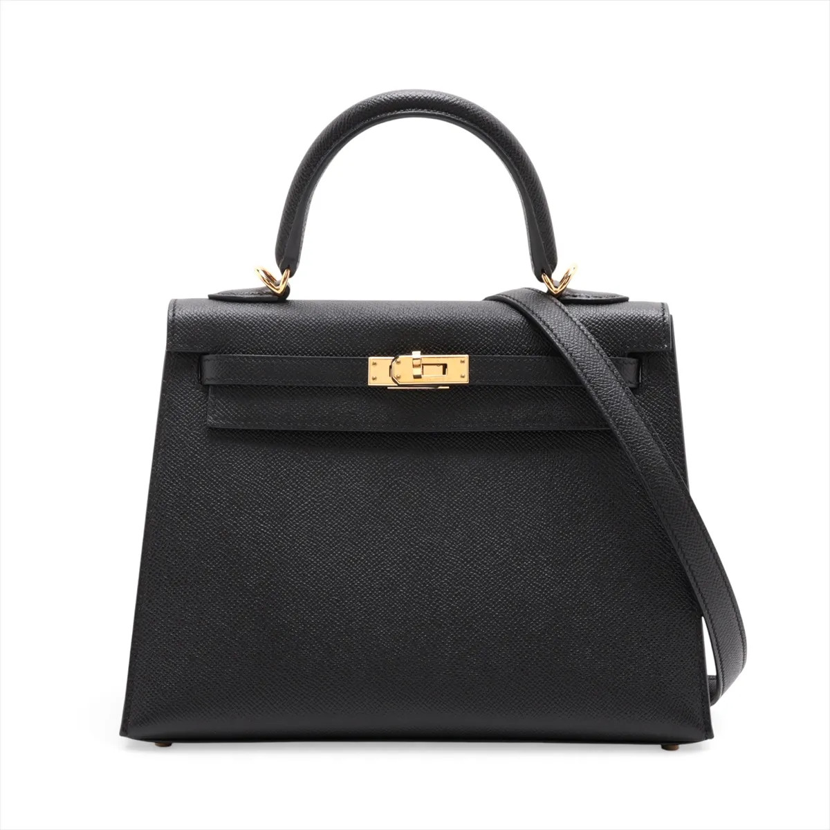 Hermès Kelly 25 Serie Veau Epsom Black Gold Metal Fittings