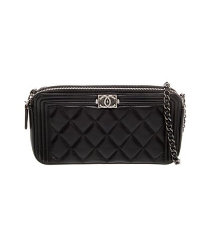 Chanel Boy Double Zip Clutch W Chain