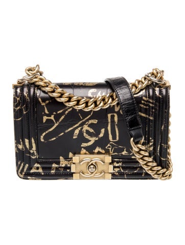 Paris-New York Embossed Small Graffiti Boy Bag