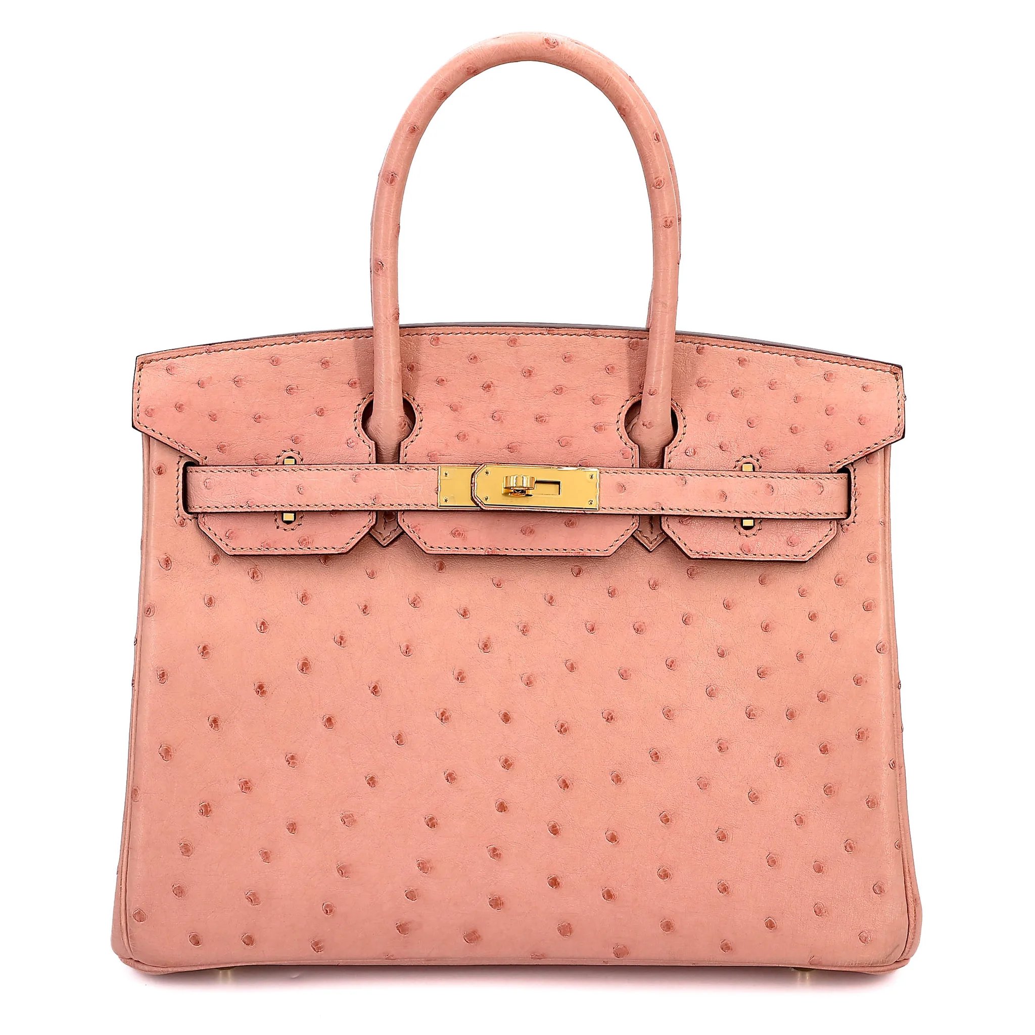 Very Good ( Rank A) HERMÈS Birkin 30 Terre Cuite (94) Ostrich Gold hardware Z (2021)