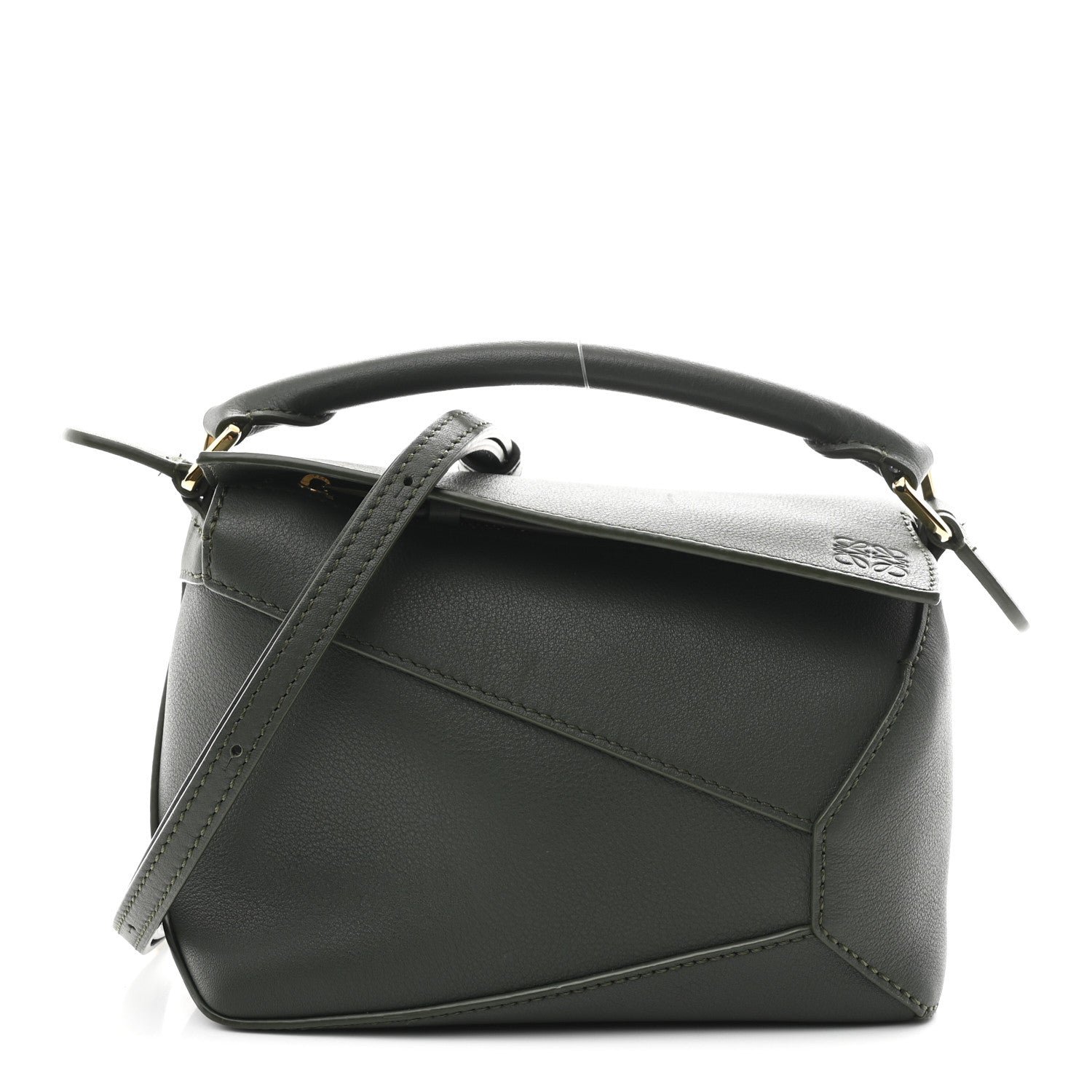 Loewe Loewe Calfskin Mini Puzzle Edge Bag Vintage Khaki