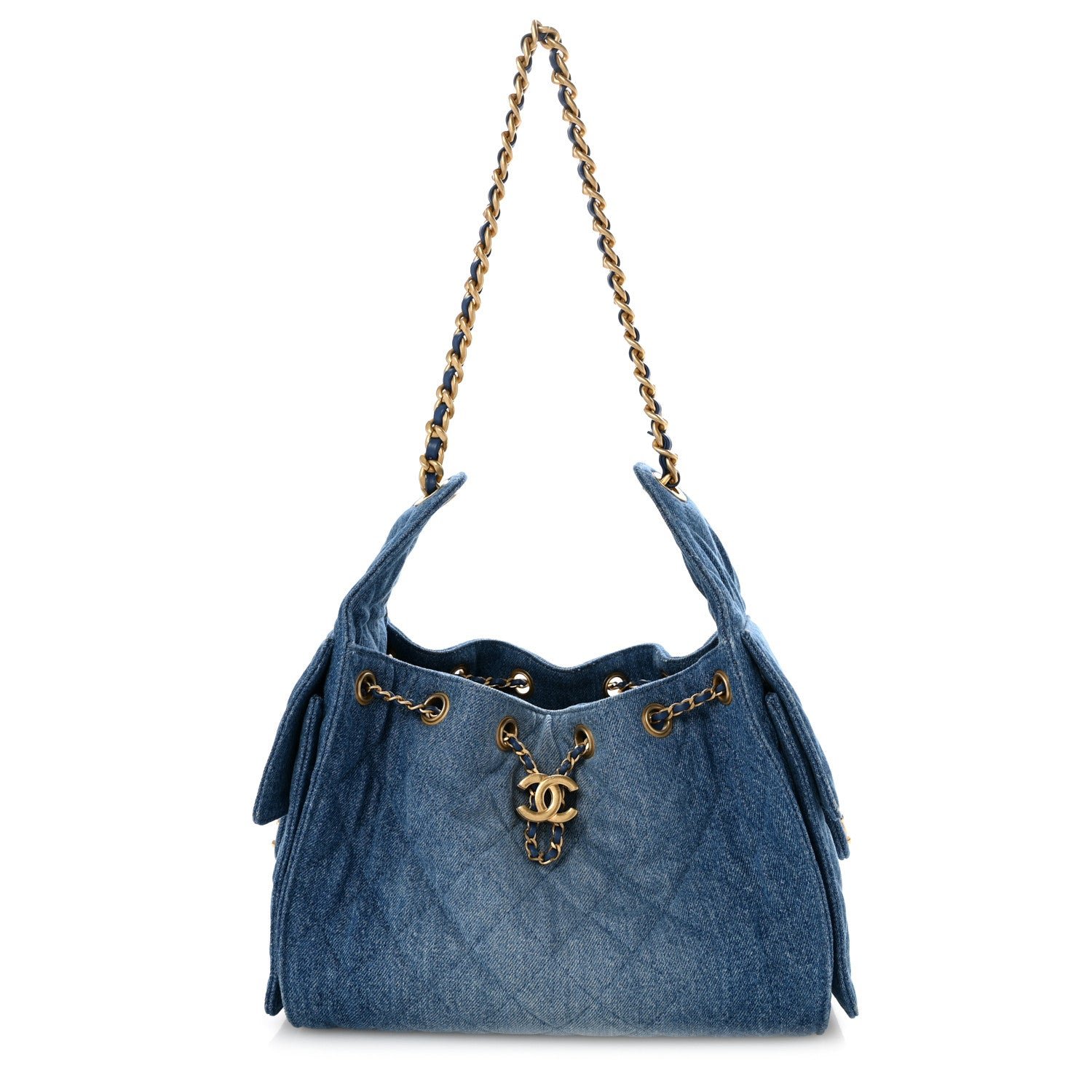 Chanel Washed Denim Quilted Small Chanel 25 Handbag Blue