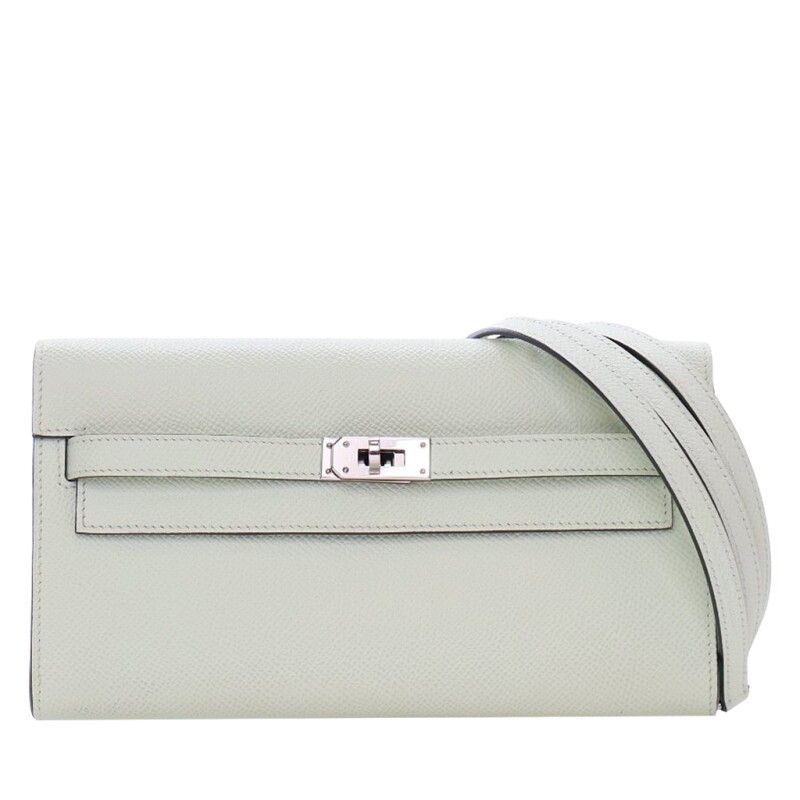 Hermes Vert Fizz Epsom Kelly-To-Go Wallet Palladium Hardware, 2023