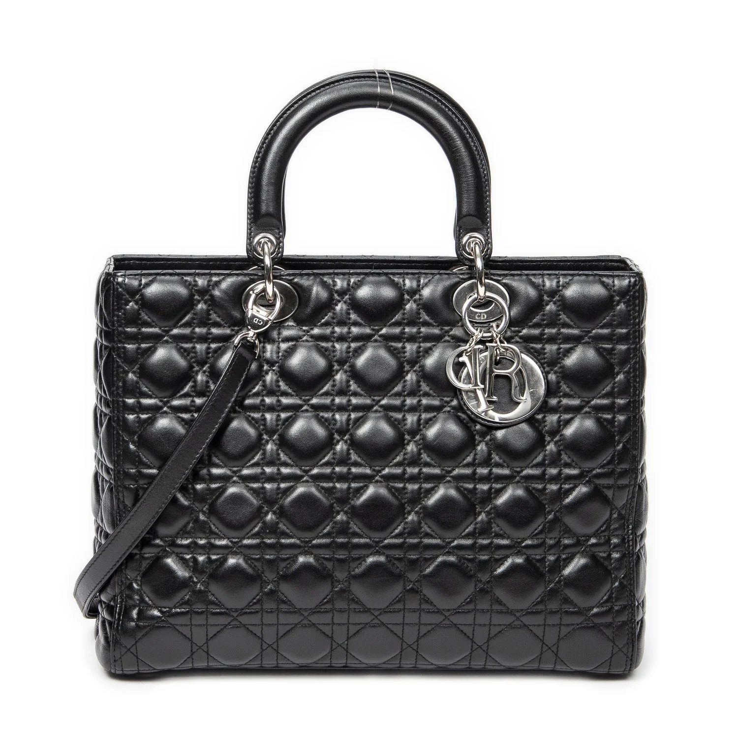 Leather Large Lady Dior Zip