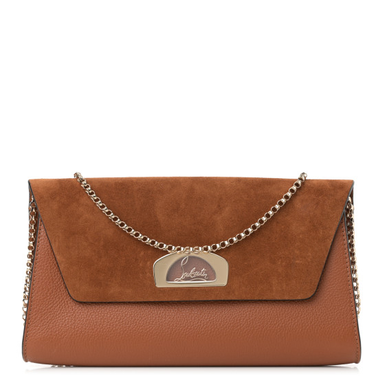 Christian Louboutin Veau Velours Calfskin Vero Dodat Clutch Cannelle