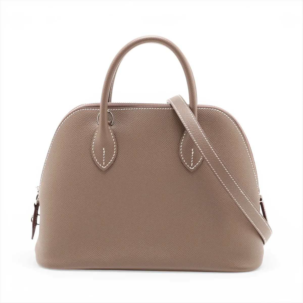 Hermès Bolide 1923 25 Veau Epsom Etoupe Silver Metal Fittings