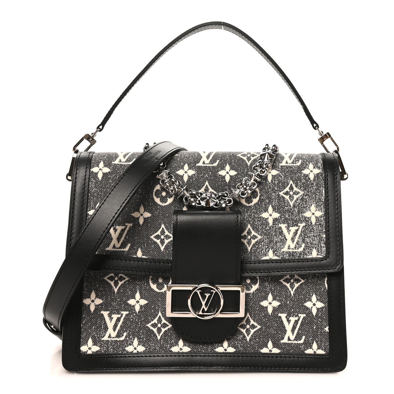 Louis Vuitton Louis Vuitton Denim Monogram Jacquard Dauphine MM Black