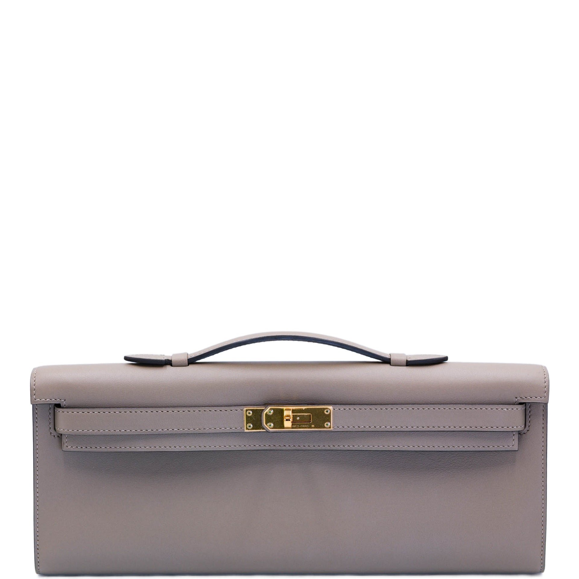Hermes Hermès Kelly Cut Gris Asphalt Swift Gold Hardware