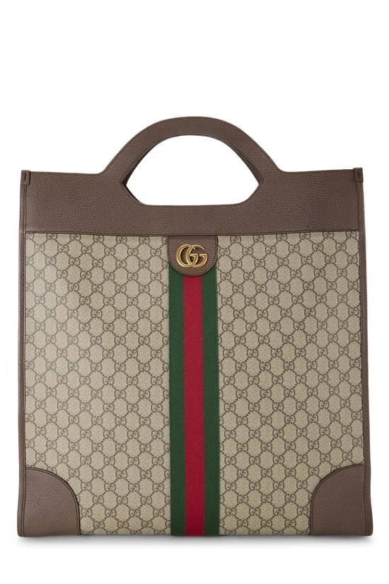 Brown GG Supreme Ophidia Top Handle Bag Medium