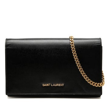 Grained Calfskin Classic Letters Wallet on Chain