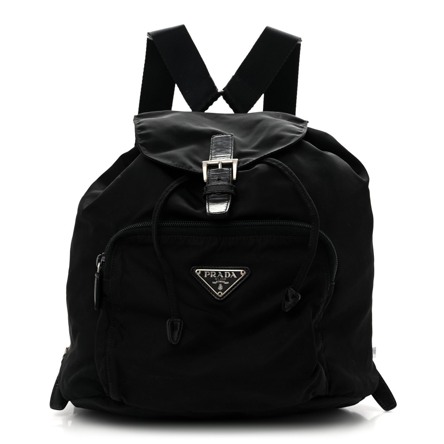 Prada Prada Tessuto Nylon Vela Cinch Backpack Black
