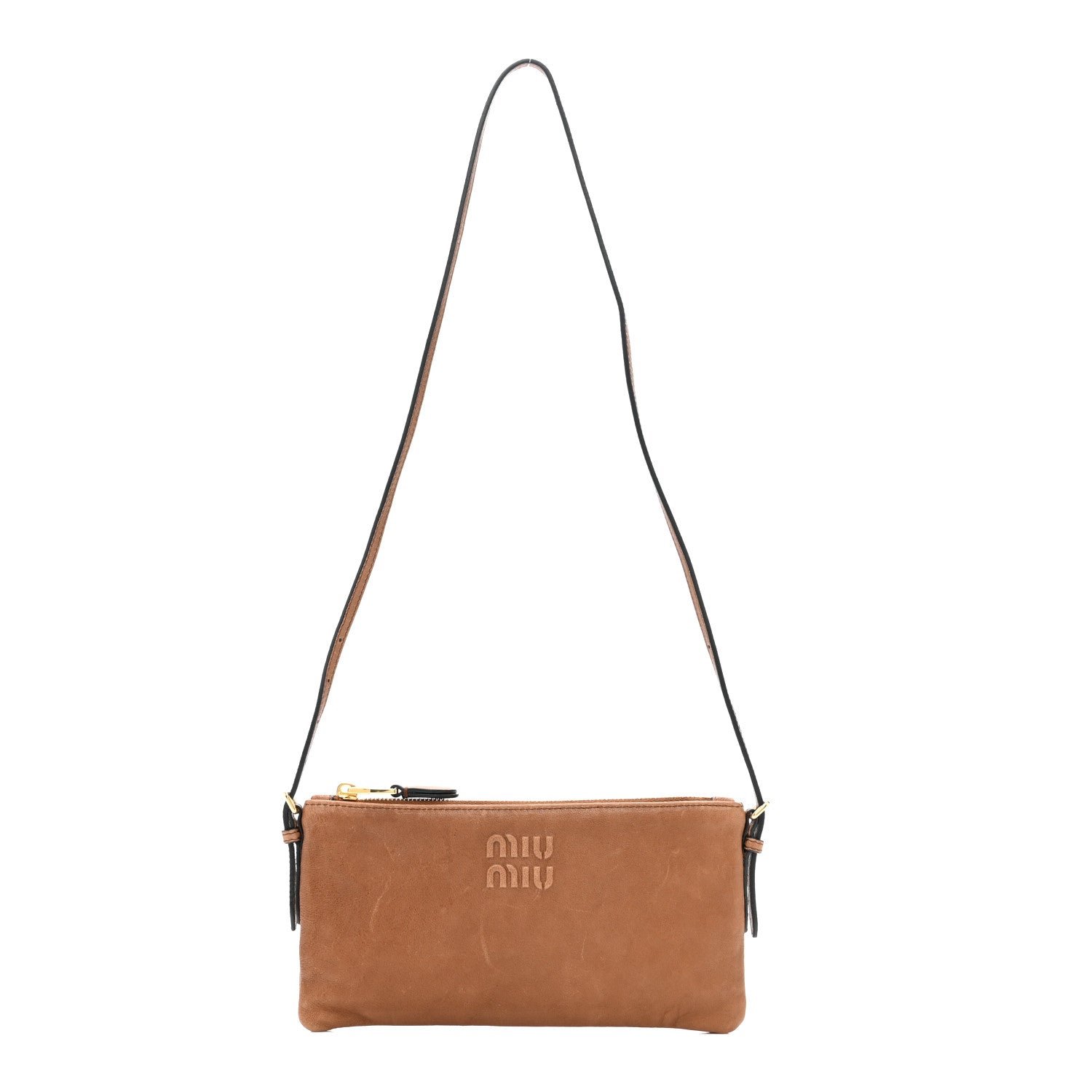 Miu Miu Miu Miu Nappa Aviator Mini Flat Pouch Rovere