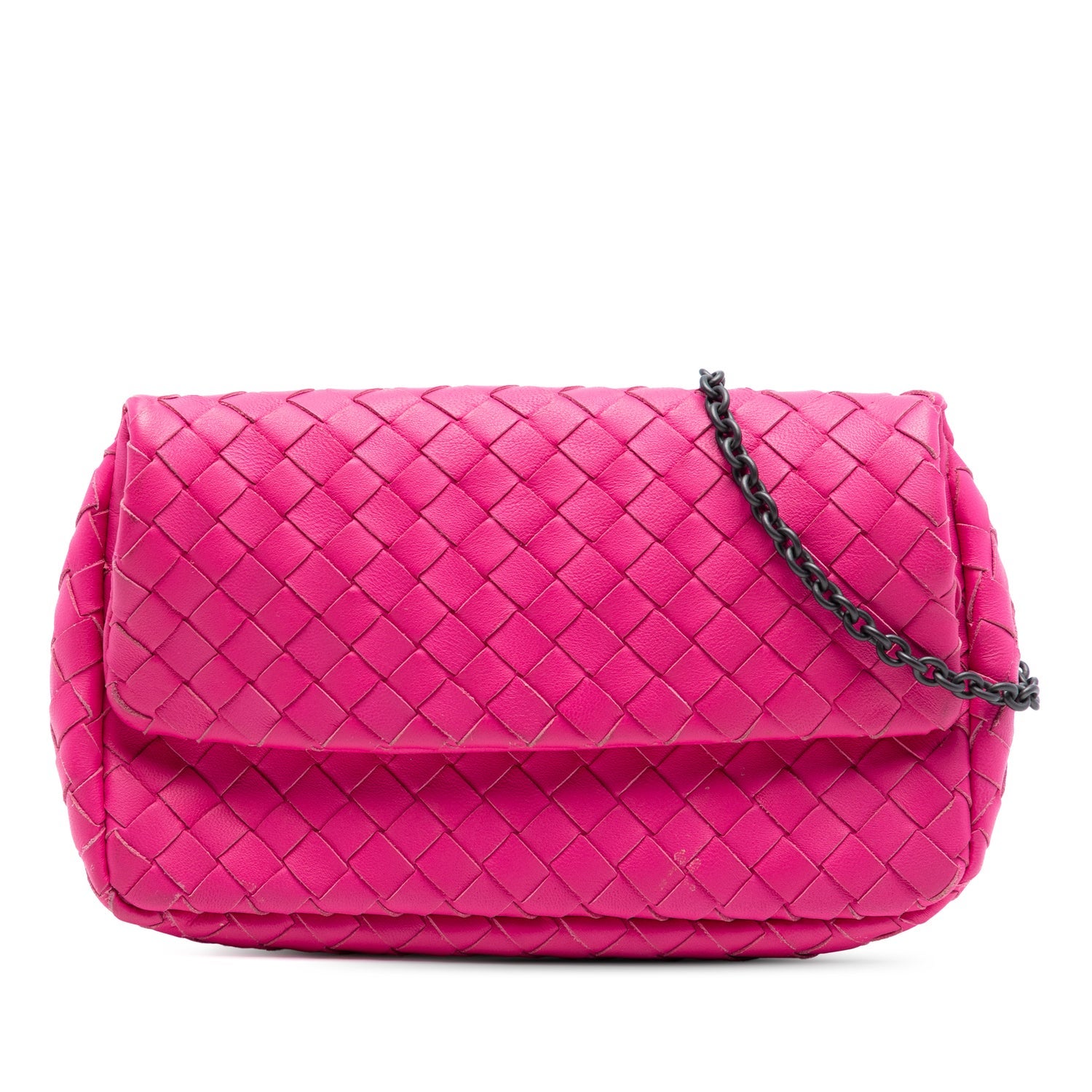 Leather Mini Nappa Intrecciato Expandable Chain Flap Crossbody