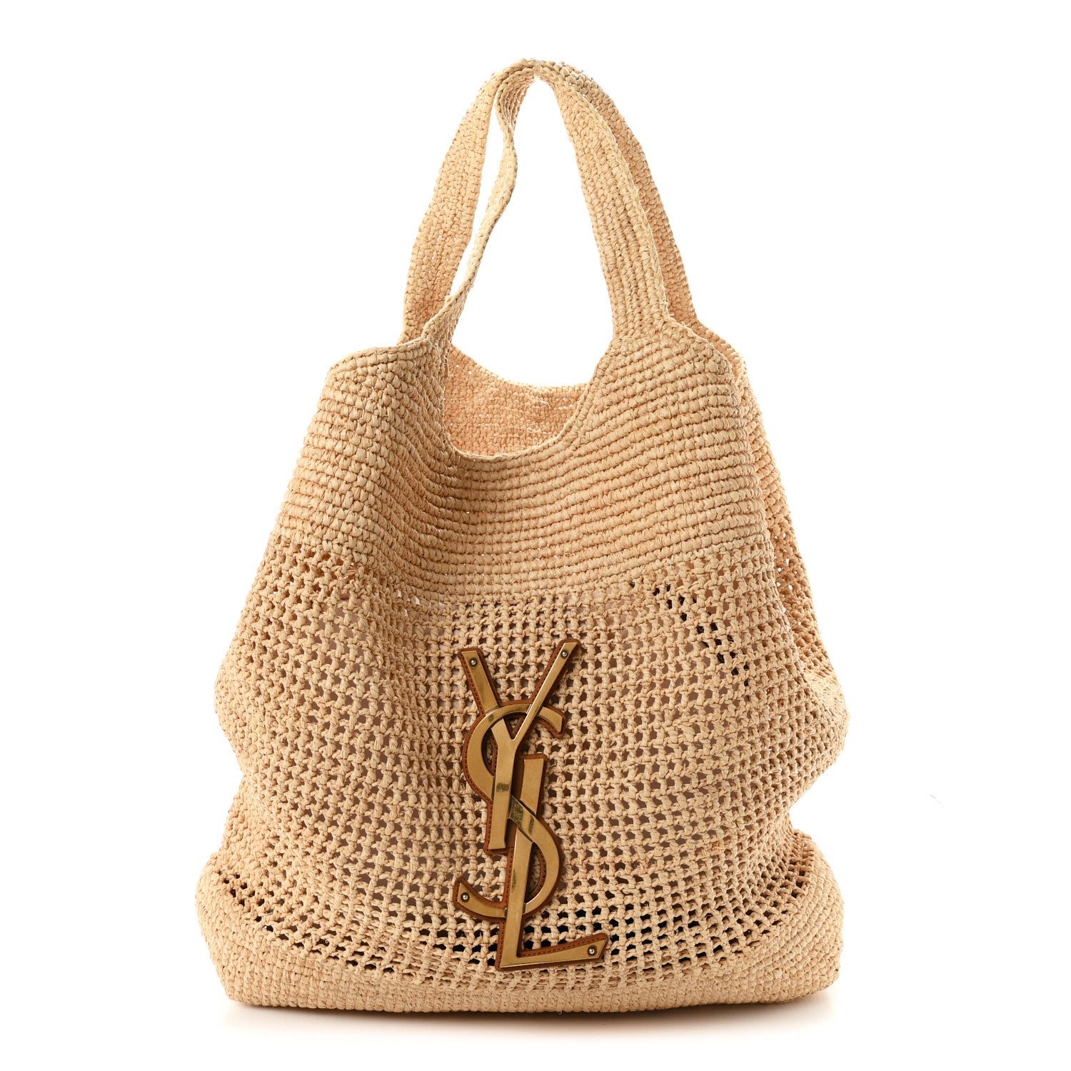 Saint Laurent Raffia Icare Shopping Tote Natural